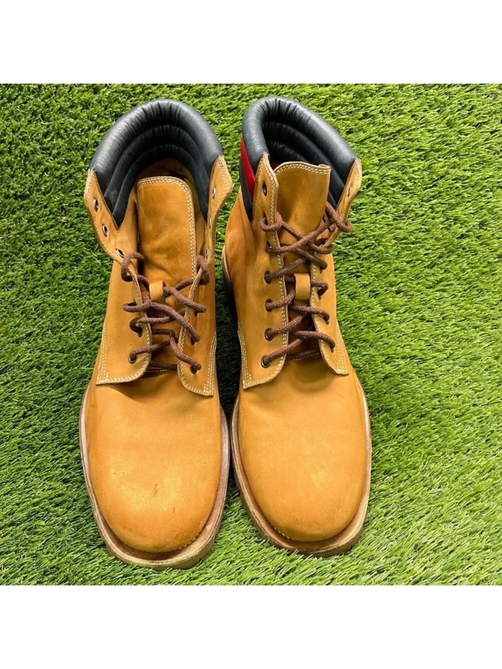 Gucci Marland Mens Size 11 Brown Black Red Outdoor Leather Hiking Combat Boots
